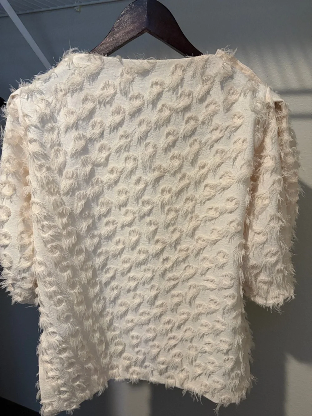 zara textured puff sleeve top sz S